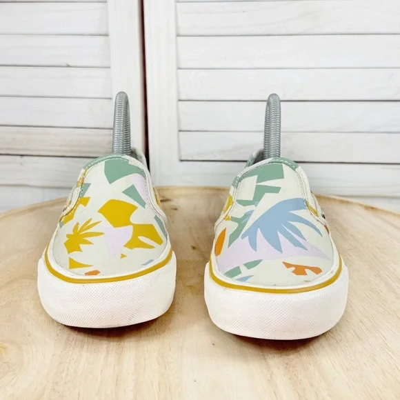 Vans Lelia Hurst Abstract Tropical Print Slip On Pro Sneakers‎ White Multi 6 - Picture 2 of 11